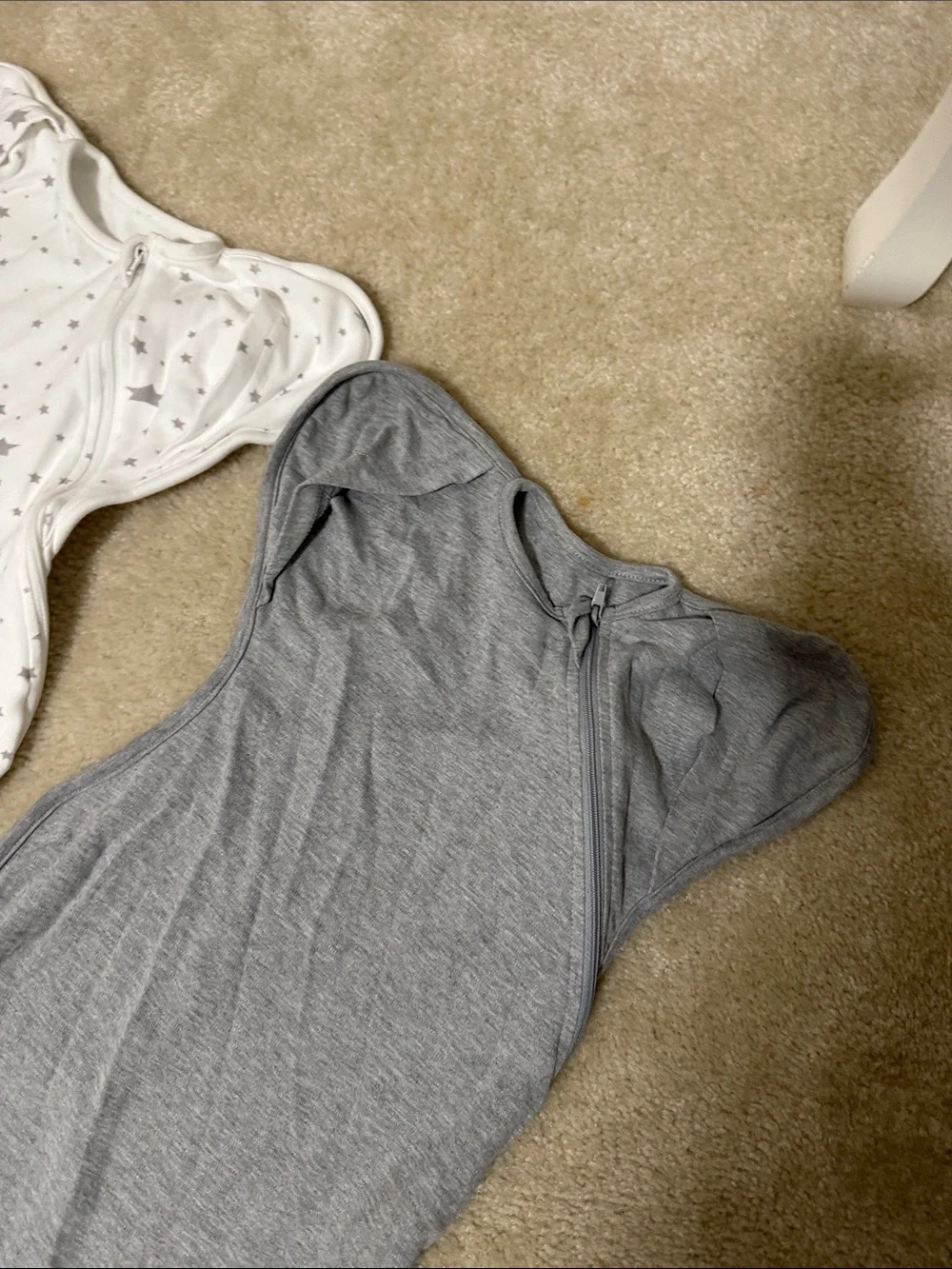 Gray and White Star Kids Pajama Swaddle Up Set - Neutral Sleep Sack
